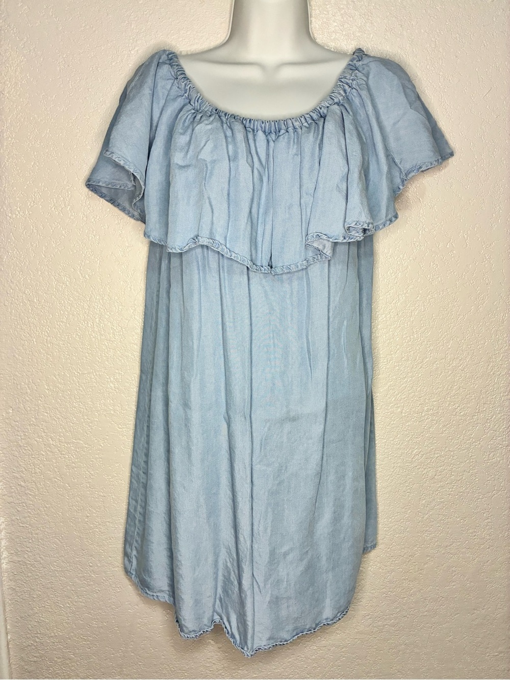 Rue21 Light Blue Off-Shoulder Ruffle Dress